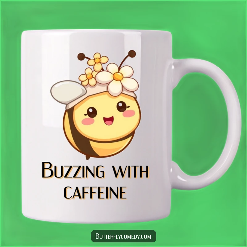 Funny Bee Flower Hat Mug: Cheerful & Hilarious Gift for Sweet People