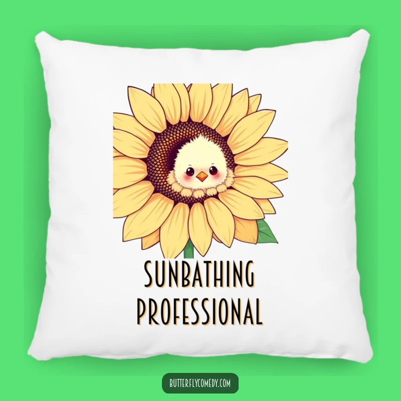 Funny Chick Sunflower Pillow: Cozy Comfort with a Hilarious Design