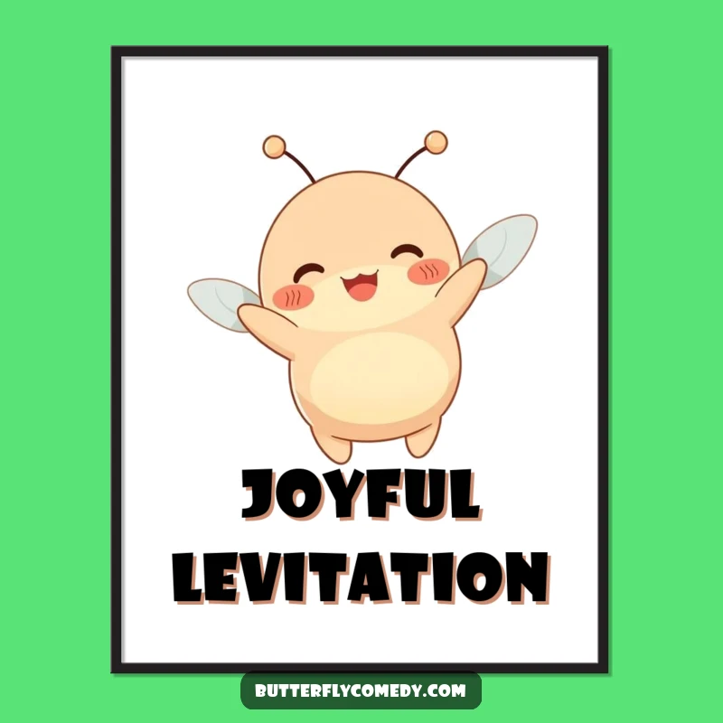 Funny Plump Creature Digital Art: Joyful Wiggle Print, Instant Funny Gift