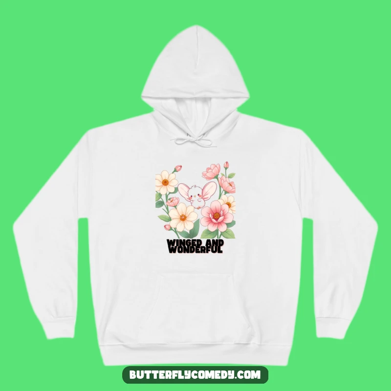 Funny Fluffy Creature Hoodie: Cozy Winged Companion Design, Warm Funny Gift