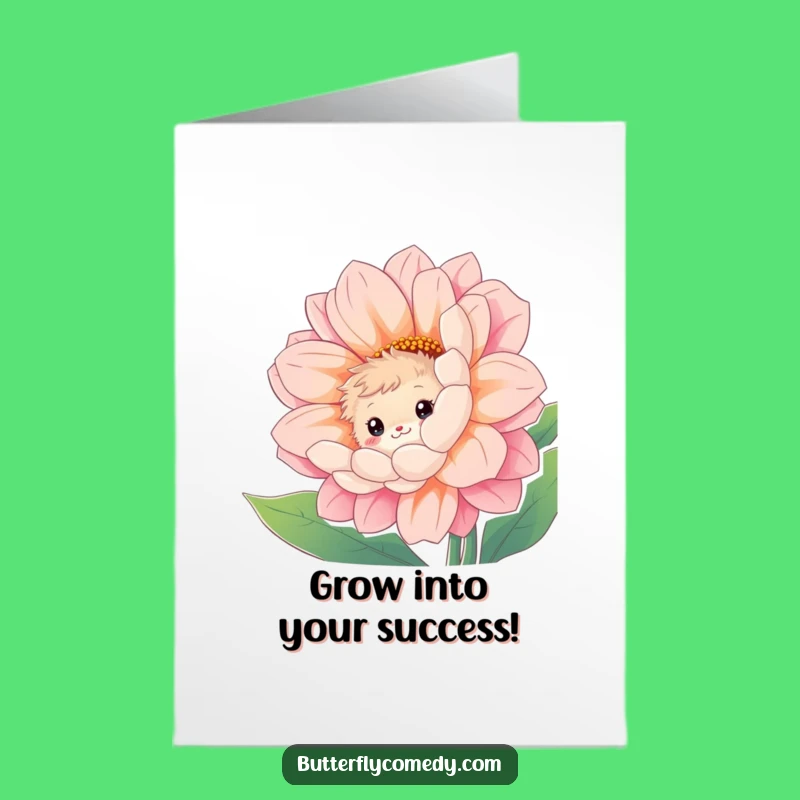 Free Printable Congrats Card: Shy Creature Cheers Your Achievement!