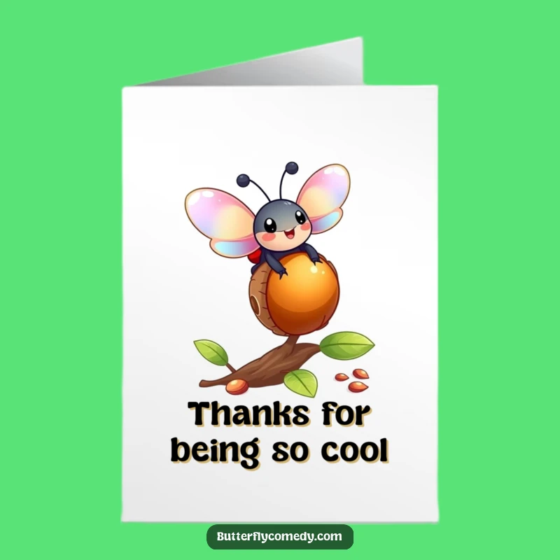 Free Printable Thank You Card: Ladybug Acorn Gratitude for a Funny Downloadable Gift